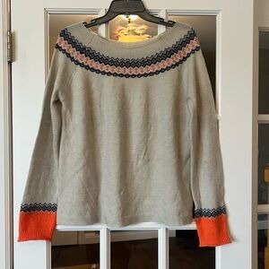 Women's Sweater with Orange and Black Accents